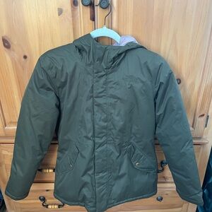 The North Face Dark Green Down Jacket girls LG 14/16